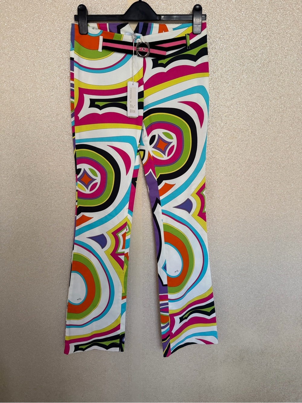 NWT authentic Emilio Pucci Multi-Color Retro abstract Print Pants 42